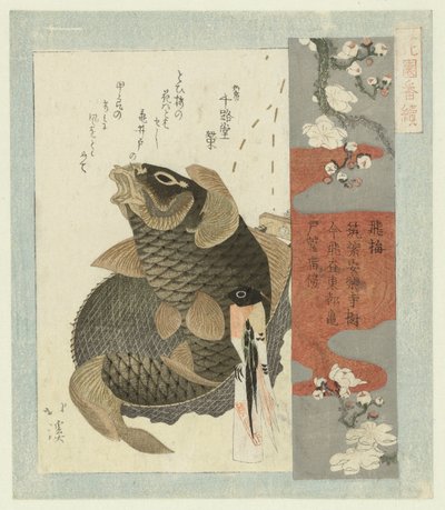 Uçan erik Tobiume (nesne üzerinde başlık) Hanazono Şiir Derneği için bir dizi (dizi başlığı) Hanazono bantsuzuki (nesne üzerinde dizi başlığı) by Totoya Hokkei