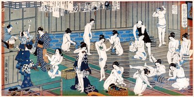 Hamam sahnesi, Toyohara Kunichika