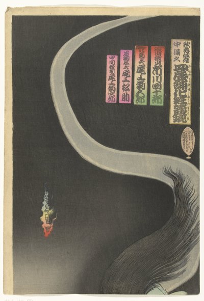 Samuray Aoyama ve Hayalet Okiku by Toyohara Kunichika