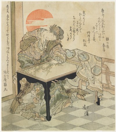 (Çin Prensesi Nakış Masasında), 1828 by Toyota Hokkei