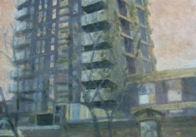 Yaşanacak bir yer 19, 2011 (kontrplak üzerine yağlıboya) by Trevor Burgess