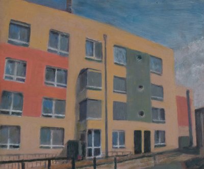 Yaşanacak bir yer 30, 2012 (kontrplak üzerine yağlıboya) by Trevor Burgess