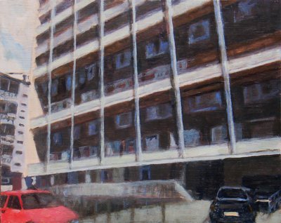 Yaşanacak bir yer 46, 2012 (kontrplak üzerine yağlıboya) by Trevor Burgess
