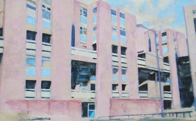 Yaşanacak bir yer 8, 2011 (kontrplak üzerine yağlıboya) by Trevor Burgess