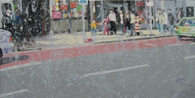 Yolun karşısında, 2003 (tuval üzerine yağlıboya) by Trevor Burgess