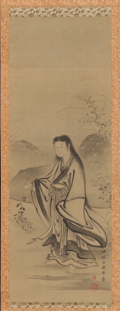Kiku Jido Krizantem Çocuğu, 18. yüzyıl. by Tsukioka Sessai