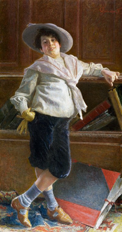 Genç adamın portresi, tablo Tullio Salvatore Quinzio (1858-1918), tuval üzerine yağlı boya, 80x100 cm by Tullio Salvatore Quinzio
