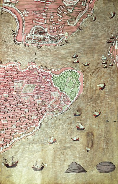 H 1523 fol.159v Topkapı Sarayı ve Boğaziçi Boğazı