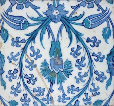 Çiçek desenli İznik çini (renkli sırlı seramik) by Turkish School