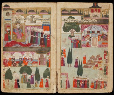 Le couronnement du sultan osmanlı III. Mehmet (1566-1603) au palais Topkapı, tr 1595 - III. Mehmed