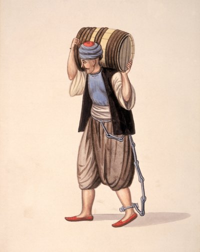 Zincirdeki Tutsak, Osmanlı dönemi, 18. yüzyılın üçüncü çeyreği (kağıt üzerinde wc) by Turkish School