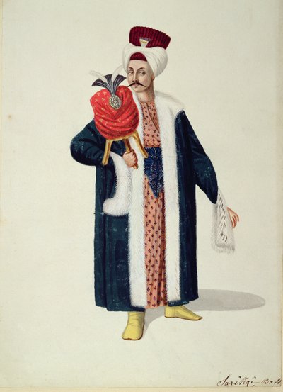 Sarık Başa, Türban Ustası, Osmanlı dönemi, 18. yüzyılın üçüncü çeyreği (kağıt üzerinde wc) by Turkish School