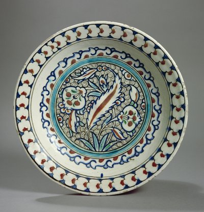 Taş hamurlu tabak, İznik, Türkiye (seramik) by Turkish School