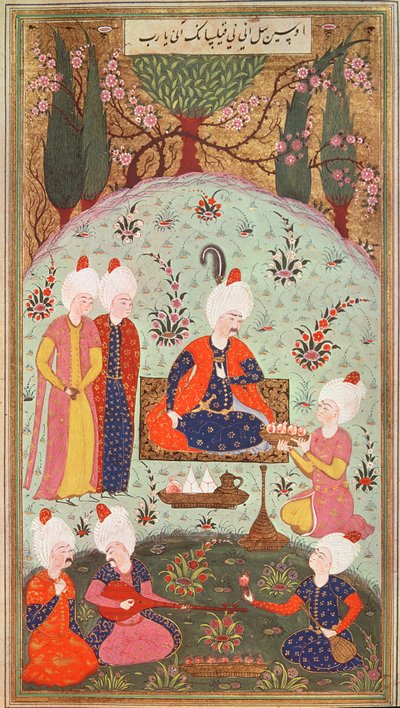 TSM H.804 & H.806 Bahçede bir yemekle zaferi kutlayan Veliaht Prens, 1534 by Turkish School