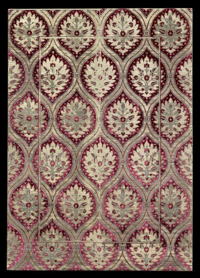 Kadife Panel, 16. yüzyılın sonu ile 17. yüzyılın başları (ipek, pamuk ve metal sarılı iplik: kesilmiş ve boşluklu kadife, brokarlı) by Turkish School