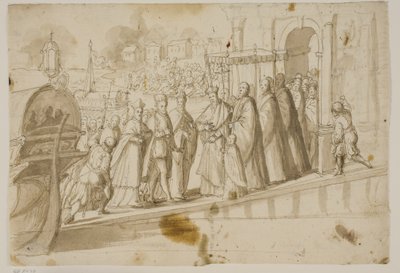 Kral Henry III, Doge Alvise Mocenigo ve Kardinal San Sisto, Venedik Patriği Giovanni Trevisan tarafından Venedik