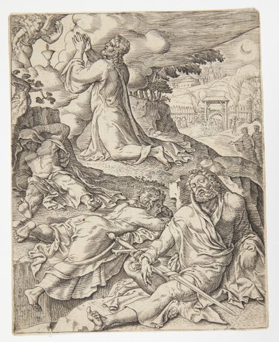 Bahçedeki ızdırap by Ubekendt efter Dirck Volckertsz. Coornhert efter Maarten van Heemskerck