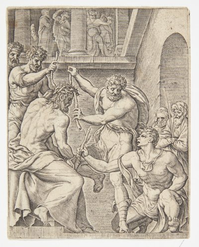 Dikenlerle taçlandırma by Ubekendt efter Dirck Volckertsz. Coornhert efter Maarten van Heemskerck