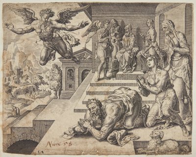 meleğin gidişi by Ubekendt efter Maarten van Heemskerck