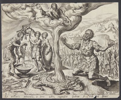 Yün yapağının üzerindeki çiy by Ubekendt efter Maarten van Heemskerck