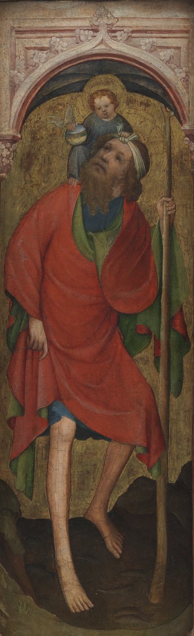 Çocukla Aziz Christopher by Ubekendt tysk omkring 1400