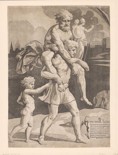 Aeneas ailesiyle birlikte Truva