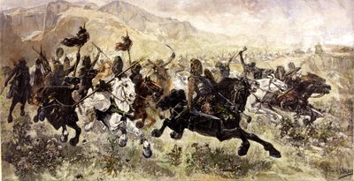Hunlar düşmana saldırıyor by Ulpiano (after) Checa y Sanz