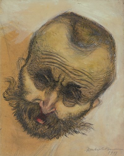 Kafa Çalışması, 1909 (kalem ve mürekkep yıkama) by Umberto Boccioni