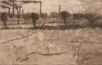 Endüstriyel Tesislerle Peyzaj, 1909. by Umberto Boccioni