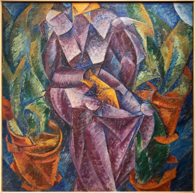 Spiral Dik Yapı. oturan kadın by Umberto Boccioni