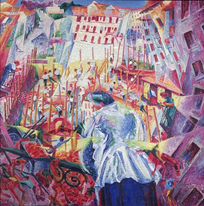 Sokak Eve Giriyor, 1911 by Umberto Boccioni