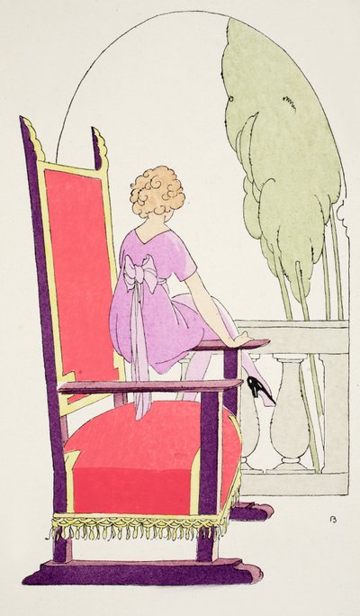 Balkonda beklemek (pochoir baskı) by Umberto Brunelleschi
