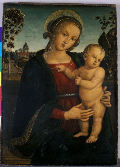 Madonna ve Çocuk, 1500 (ahşap üzerine tempera) by Umbrian School