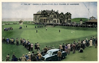 1st Tee, 18th Green & Clubhouse, Old Course, St. Andrews, c1955 by Unbekannt