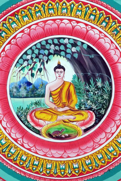 20151029, Vientiane, Laos : Wat Inpeng Budist tapınağı. Shakyamuni Buddha