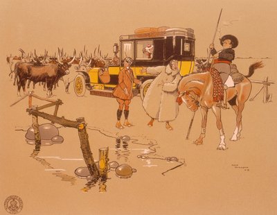 Sığırların ortasında sıkışmış bir Berliet arabası, 1906 by Unbekannt