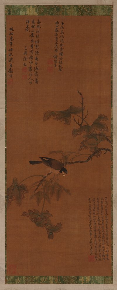 Yapraklı bir dalda bir kuş, Ming hanedanı, 16-17. yüzyıl. by Unbekannt