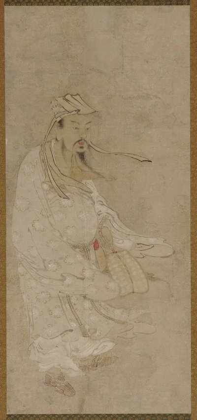 Şiddetli rüzgarda duran Çinli bir adam, Edo dönemi, 17. yüzyıl. by Unbekannt