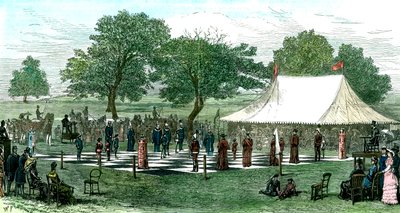 Canlı Taşlarla Satrançta Bir Oyun, 1882 by Unbekannt