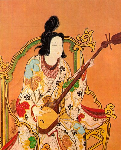 Shamisen Oynayan Bir Kız, 17. yüzyılın ikinci yarısı. by Unbekannt