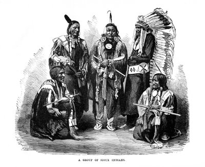 Bir Grup Siyu Kızılderilisi, 1872 by Unbekannt