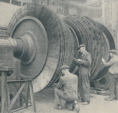 Queen Marys alçak basınç türbinlerinden biri için Çok Kanatlı Rotor, 1937 by Unbekannt