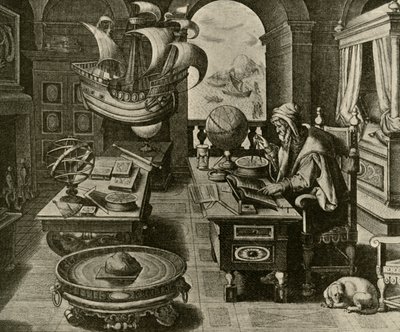 Küre ve Pusula ile Çalışmasında İş Başında Bir Navigasyon Uzmanı, c1591, 1928. by Unbekannt