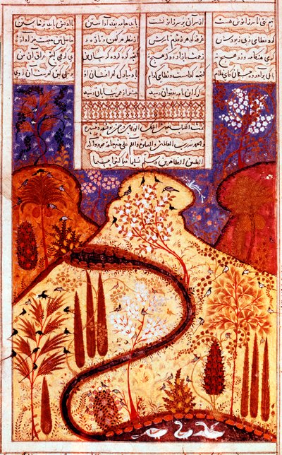 Bir Cennet Bahçesi, İran minyatürü, c1300 by Unbekannt