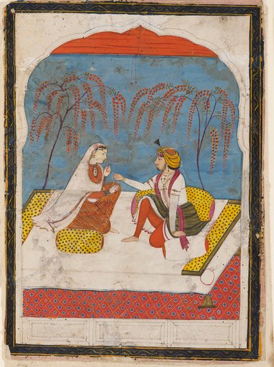 Bir bayana bilezik sunan bir Raja, 19. yüzyıl by Unbekannt