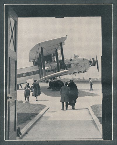 Modern Dünyanın Bir Sembolü - Croydon Havaalanına Binen Yolcular, c1935 by Unbekannt