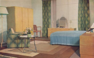 Miss P. E. Humphries tarafından tasarlanan bir yatak odası, 1936 by Unbekannt