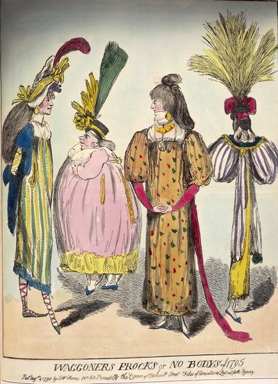 18. yüzyıl sonu modasının bir karikatürü, 1795 by Unbekannt