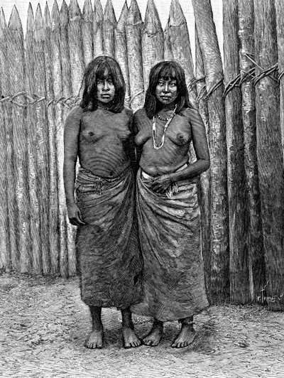 Bir çift Gran Chaco Kızılderili kadını, Güney Amerika, 1895 by Unbekannt