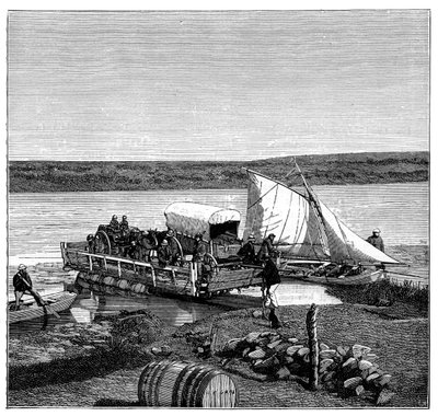 Vaal Nehri üzerinde bir feribot, Transvaal, Güney Afrika, c1890 by Unbekannt
